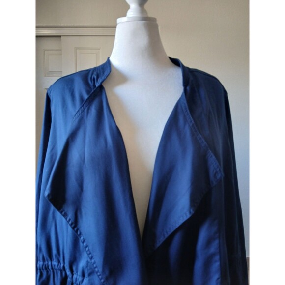 Lane Bryant Womens Blue Waterfall Open Front 14/16 Draped Cardigan Office Casual - Picture 8 of 16